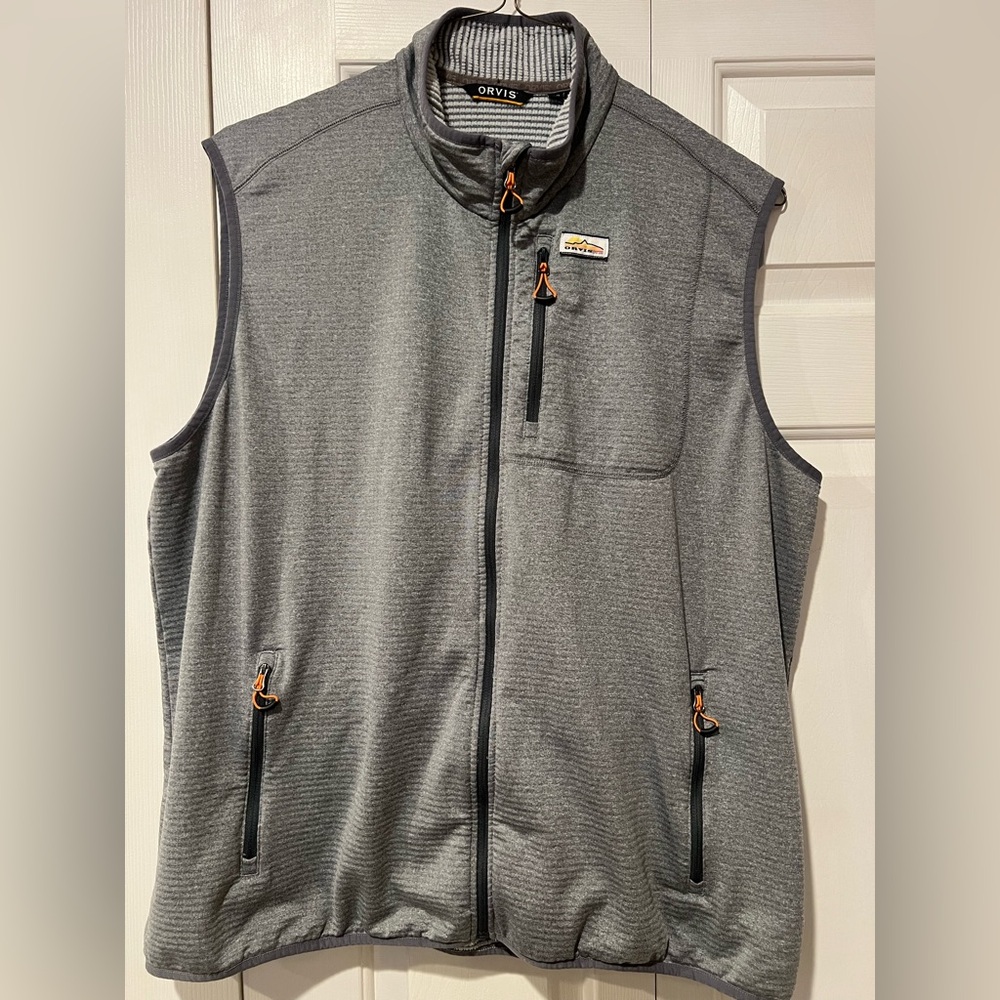 Orvis Gray Striped Fleece Vest